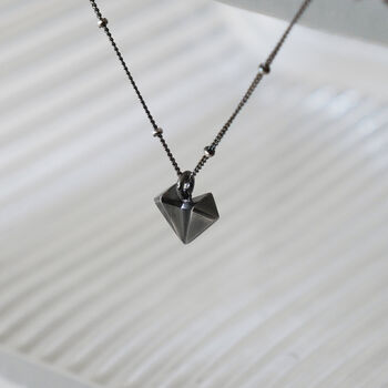 Geometric Heart Sterling Silver Necklace, 9 of 12