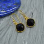 Black Onyx Earrings: Silver Or Gold, Dangle Drop, thumbnail 7 of 8