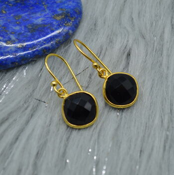 Black Onyx Earrings: Silver Or Gold, Dangle Drop, 7 of 8