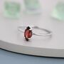 Genuine Red Garnet Ring In Sterling Silver, thumbnail 1 of 10
