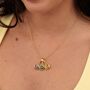 18ct Gold Yellow Lightning Resin Disc Charm Necklace, thumbnail 2 of 5