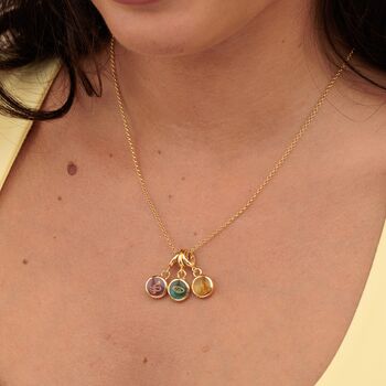 18ct Gold Yellow Lightning Resin Disc Charm Necklace, 2 of 5
