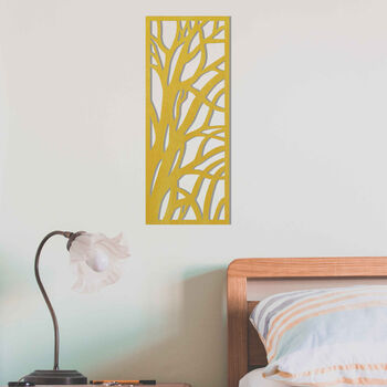 Abstract Wooden Tree Panel Set Modern Wall Decoration, 10 of 12