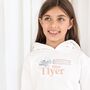 'Mini Flyer/ First Time Flyer' Personalised Name Passport Stamp Embroidered Holiday Sweatshirt, thumbnail 5 of 7