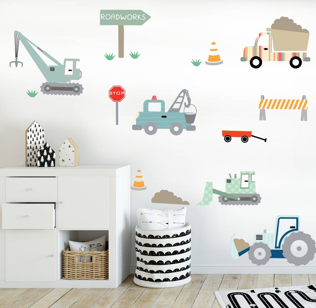 Construction Site Fabric Wall Stickers, 1 of 5