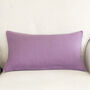Plain Mauve Linen Lumbar Cushion Cover, thumbnail 2 of 2
