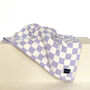 Sona Checkerboard Lilac And Cream Recycled Cotton Throw, thumbnail 1 of 5