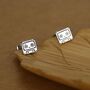 Retro Music Cassette Tape Stud Earrings In Sterling Silver, thumbnail 1 of 12