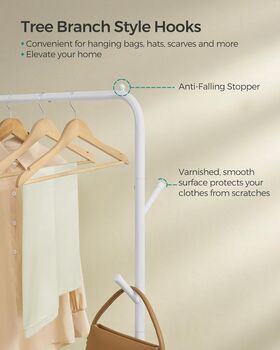 Clothes Rail Metal Frame Single Clothes Hanging Rail, 7 of 12