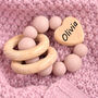 Personalised Pink Baby Teether With Heart, thumbnail 1 of 2