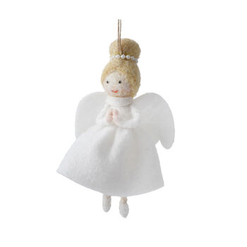 Light Haired Felt Angel Hanging Decoration, 3 of 4