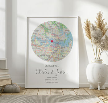 The Place We Got Engaged Personalised Map Print Engagement Gift, 2 of 10