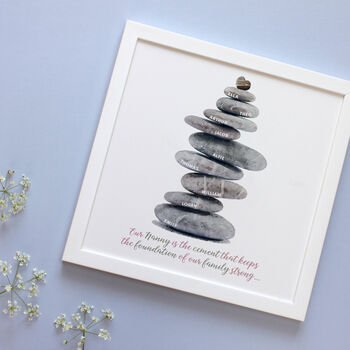 Personalised Pebbles Family Tree Framed Print, 8 of 12