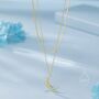 Sterling Silver Double Layer Moon Necklace With Satellite Chain, thumbnail 3 of 11