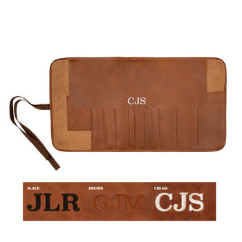 Personalised Brown Leather Knife Roll, 8 of 10