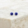 Mini Sterling Silver Sapphire Stud Earrings, thumbnail 3 of 6