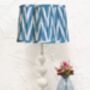 Scalloped Cotton Ikat Lampshade, thumbnail 4 of 5