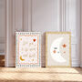 Set Of Two Moon And Love Quote Nursery Art Prints, thumbnail 1 of 4
