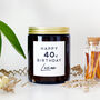 Personalised 40th Birthday Soy Wax Candle Gift Choice Of Fragrance, thumbnail 1 of 10
