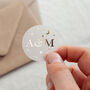 Moon And Stars Initials Foiled Wedding Stickers, thumbnail 3 of 4