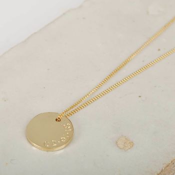 Medium Classic Solid Gold Disc Initial Necklace, 2 of 12