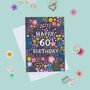 60th Birthday Card For Women, Floral 60th Card, For Her, thumbnail 1 of 2