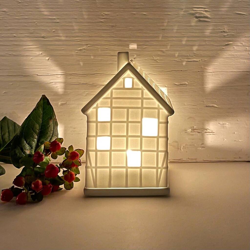 Porcelain Half Timbered House Tealight Holder By Nest Gifts