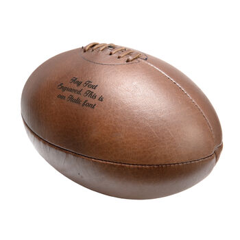 Personalised Vintage Full Cowhide Leather Rugby Ball, 3 of 7