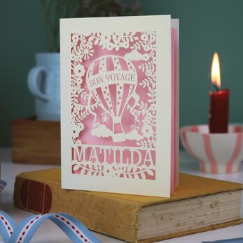 Personalised Papercut Bon Voyage Card, 3 of 7