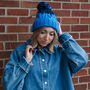 Ladies Personalised Initial Knitted Bobble Hat, thumbnail 9 of 11