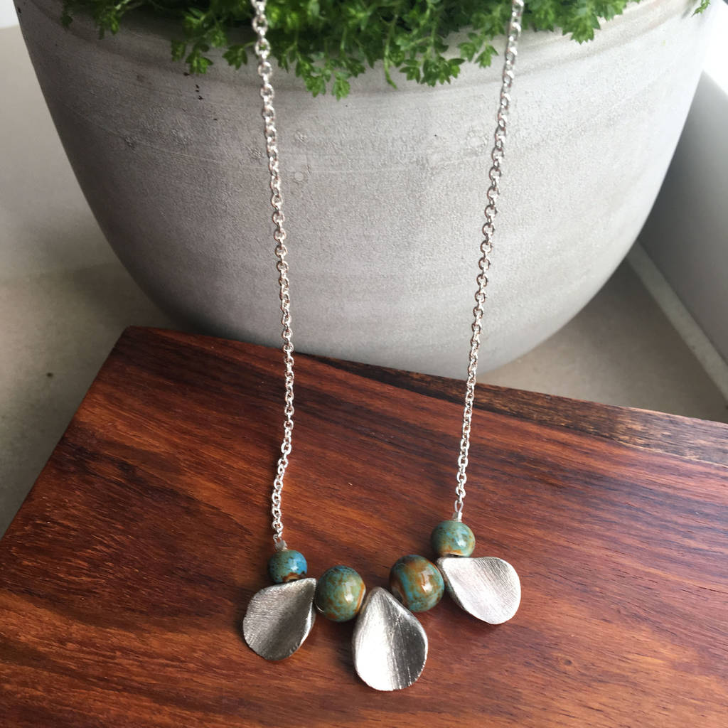 Fine Silver Petal Necklace By Gia Belloni | notonthehighstreet.com