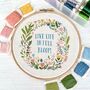 Full Bloom Floral Embroidery Hoop Kit, thumbnail 1 of 5