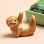 Tiny Matchbox Ceramic Sloth Token, thumbnail 2 of 4