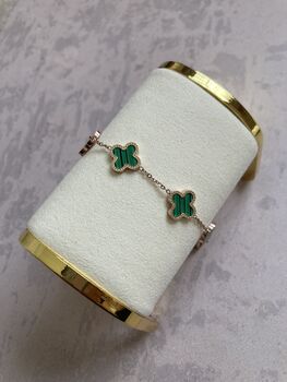 Adina Clover Bracelet Emerald, 2 of 6