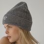 The Embroidered Beanie Harbour Grey, thumbnail 4 of 4
