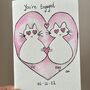 Engagement Two Cats Original Painting Cat / Card, thumbnail 4 of 8