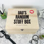 Personalised Dad's Random Stuff Box Pine Memory Box, thumbnail 1 of 9
