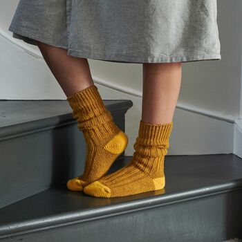 Recycled Silk And Lambswool Blend Cosy Ribbed Socks, 11 of 12