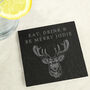 Personalised Stag Slate Coaster, thumbnail 2 of 3