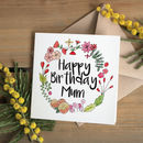 floral 'happy birthday mum' card by ivorymint stationery ...