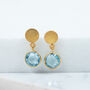 Salina Gold And Blue Topaz Gemstone Earrings, thumbnail 1 of 4