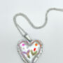 Silver Colour Heart Necklace With Pink Flowers, thumbnail 5 of 10