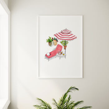 Sunlounger And Cocktail Art Print, 2 of 2