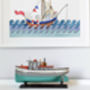Personalised Boat At Sea Picture For Boy's Bedroom, thumbnail 3 of 12