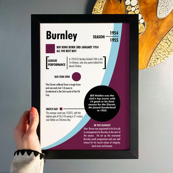 Personalised Season Print Gift For Burnley Fans, 4 of 6