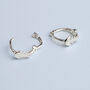 Sterling Silver Fishbone Huggie Hoop Earrings, thumbnail 5 of 5