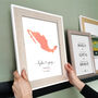 Personalised Mexico Engagement Map Print, thumbnail 1 of 9