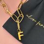 Personalised Bubble Letter Initial Chunky Chain Necklace, thumbnail 6 of 8