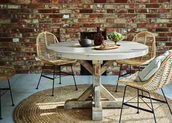 Reclaimed Wood Round Grey Dining Table, 3 of 3