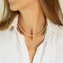 White Pearl Beaded Necklace Or Double Stranded Bracelet With Sterling Silver Beads, thumbnail 1 of 10
